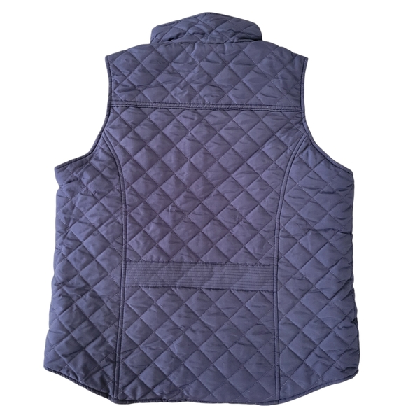 Tracy Negoshian Amelia Vest Reversible Quilted Navy / Turquoise Womens Medium - Picture 2 of 10